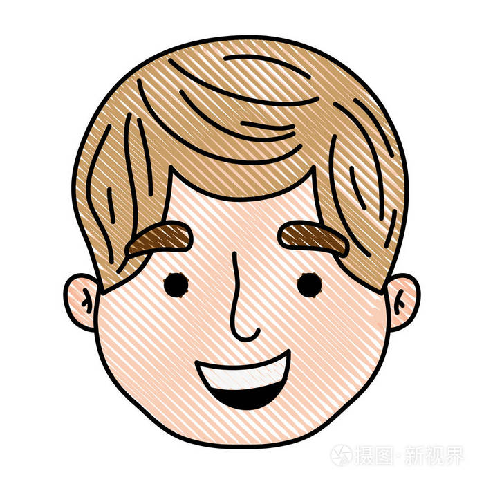 发型设计矢量图男子头像