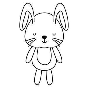 线不错的雄性兔子玩具矢量插图