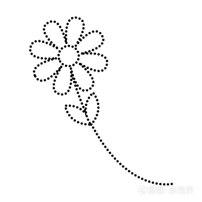 点缀形状自然花,有美丽的花瓣和树叶矢量插图插画-正版商用图片17utva