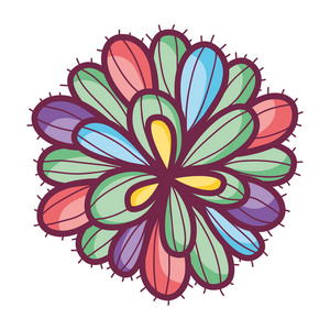 天然花瓣风格的奇葩矢量插图
