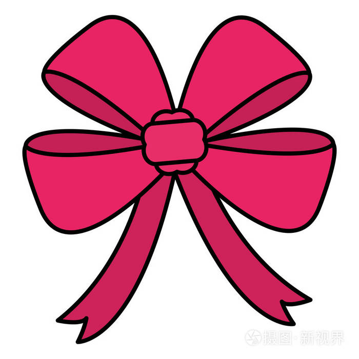 彩色可爱丝带蝴蝶结附和设计矢量插图