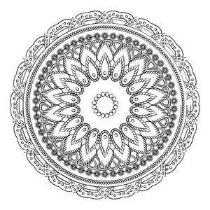 曼陀罗抽象装饰印度风格矢量插图