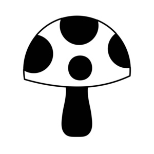 植物真菌剪影自然真菌植物燃烧在树木森林矢量插图照片