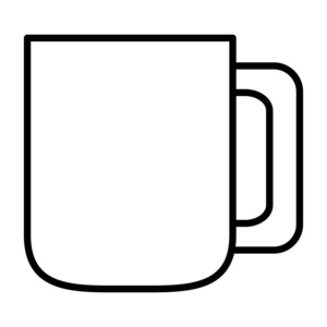 线咖啡杯美味饮料图标插图图片