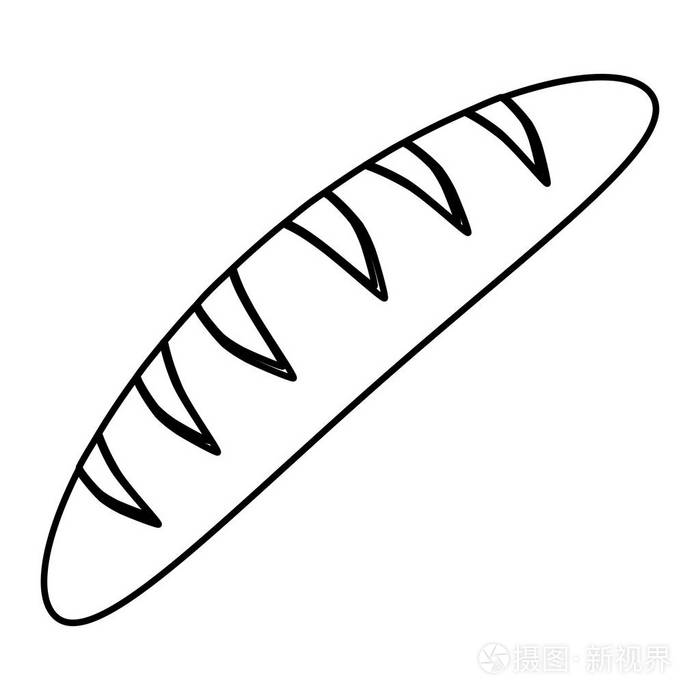 线美味法国面包小麦食品插图插画-正版商用图片17v38h-摄图新视界