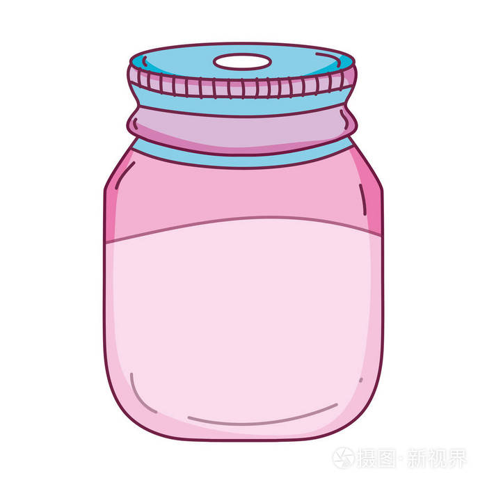 透明瓶玻璃物体设计矢量图