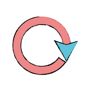 彩色箭头圆圈标志加载进度矢量图