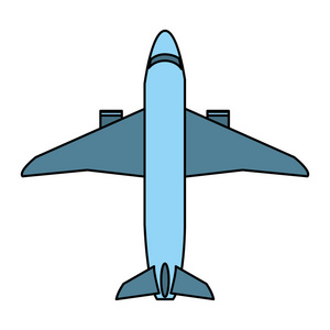 彩色飞机交付旅行运输涡轮机矢量插图