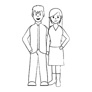 漫画中男女一起图片