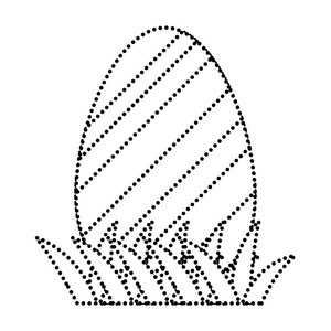 虚线形状的鸡蛋复活节，装饰图形设计矢量插图