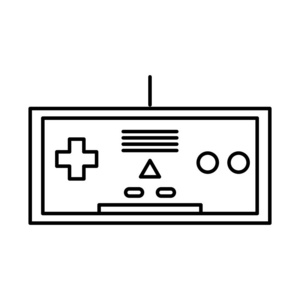 线电子游戏机与模拟器按钮矢量插图