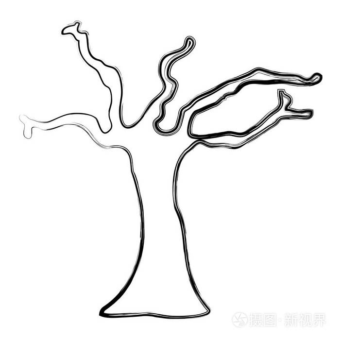 大自然沙漠干树,树枝矢量插图插画-正版商用图片17v5xk-摄图新视界