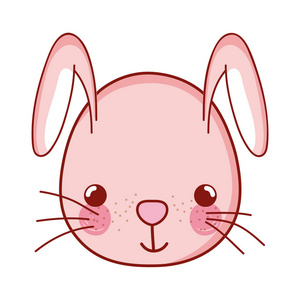 可爱兔头野生动物插图