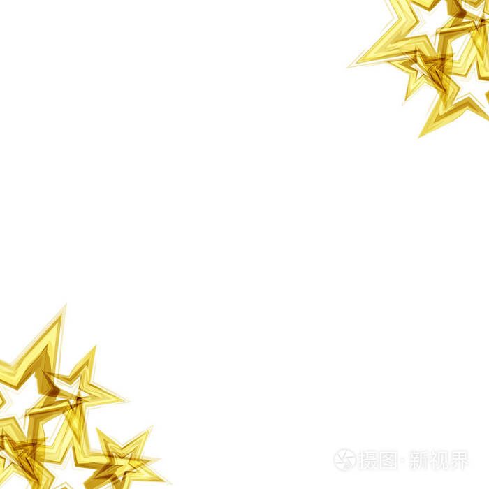 金色的星星散布闪光纸屑庆祝白色抽象背景矢量插图