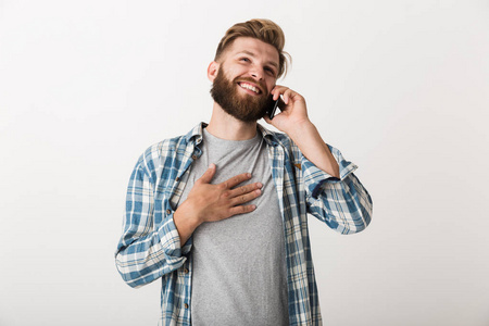 年轻男子用的手机图片