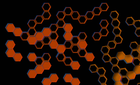 六边形是这种现代电子灵感抽象背景图像的基础。 这是一个例子。