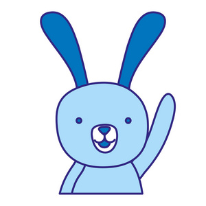 彩色卡通兔雄性动物插图