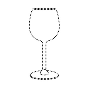虚线形状水晶玻璃物体饮用葡萄酒矢量插图
