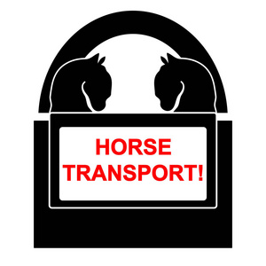 在白色背景上隔离的马运输符号。 矢量图。 动物和交通
