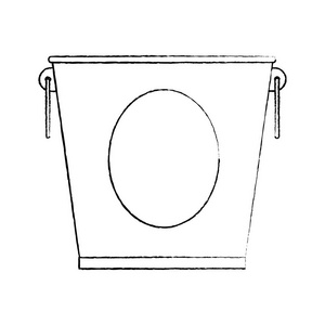 金属桶物体收集水矢量插图