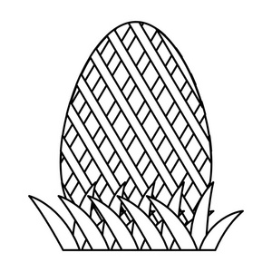 线条蛋形图案设计装饰矢量图