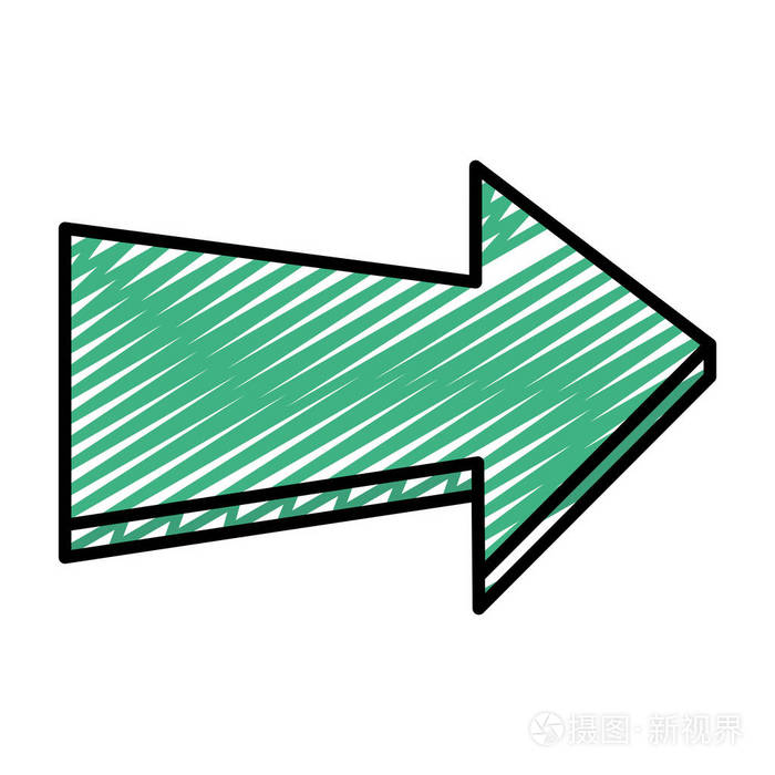 涂鸦象形文字箭头图标方向符号矢量插图