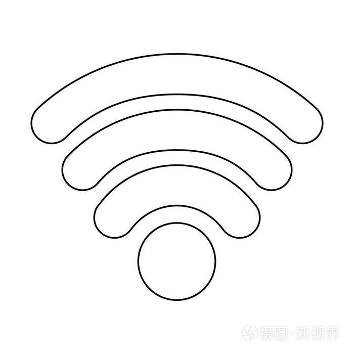 无线网络区的黑白互联网符号插画-正版商用图片17vcx3-摄图新视界