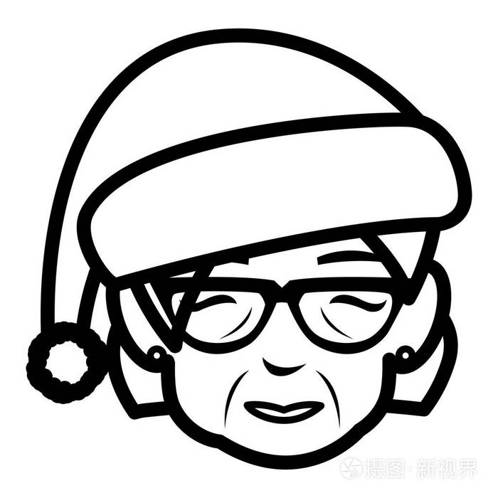 可爱的奶奶头与冬天帽子插画-正版商用图片17vfy1-摄图新视界