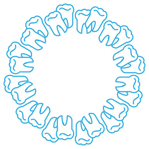 牙齿在白色背景上环。 矢量图。