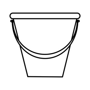 线塑料桶物体清洁房屋矢量插图