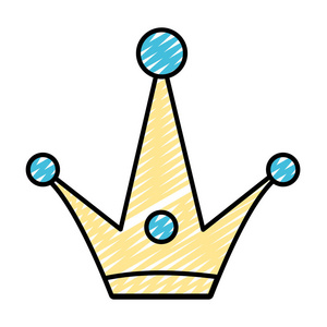 皇冠手绘涂鸦风格涂鸦的各种手绘的皇冠带眼镜和金属皇冠矢量插图的