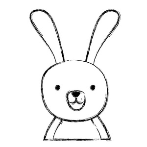 可爱的卡通兔子雄性动物矢量插图