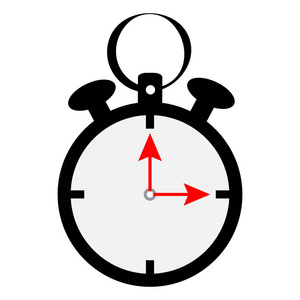 计时器，秒表图标隔离在白色背景上。矢量图。