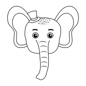 线宝宝象头动物帽子矢量插图图片