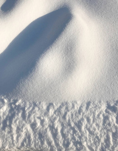 自然的冬季背景。雪纹理的高角度视图