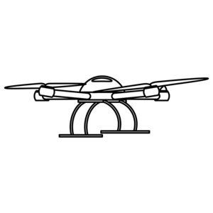 线无人机机器人远程控制技术矢量插图
