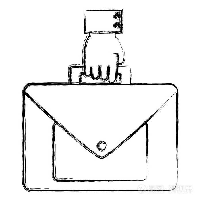 商人手拿优雅的公文包物体矢量插图插画-正版商用图片17vkwu-摄图新