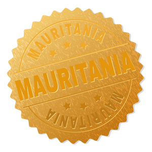 金色毛里塔尼亚徽章邮票