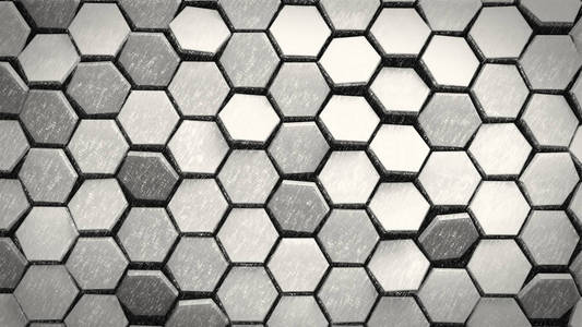  white hexagons pencil drawing background 3d render