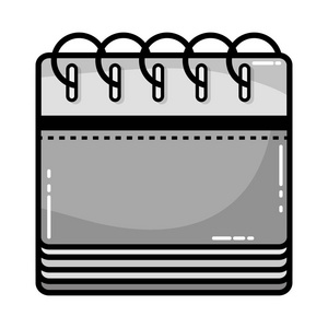 灰度日历信息，组织者事件日，矢量插图