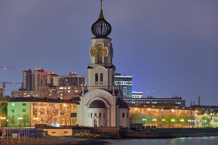  Church on the night promenade