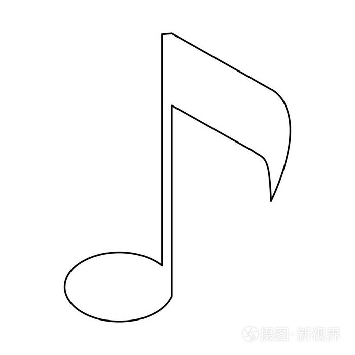黑色和白色的音乐音符符号插画-正版商用图片17vu0o-摄图新视界