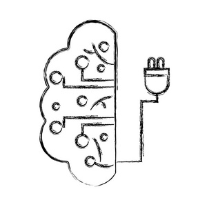 用电力电缆矢量图描述大脑电路智能