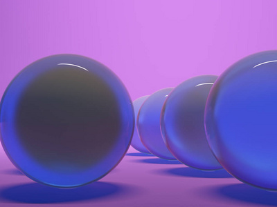 抽象的紫色球体。 三维背景