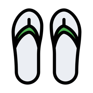 白色背景上的休闲拖鞋对矢量插图
