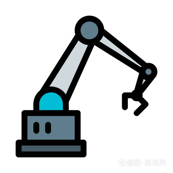 机器人手臂简单的抽象矢量插图