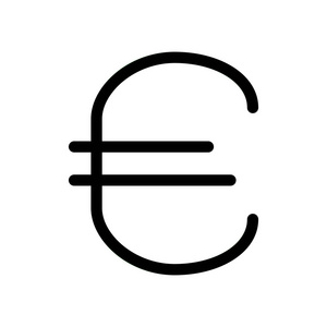 欧元货币符号简单矢量插图