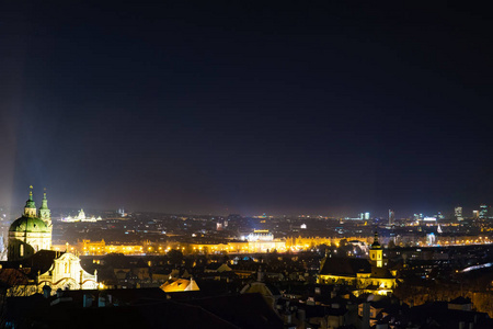 布拉格夜景照片欧洲城市图片