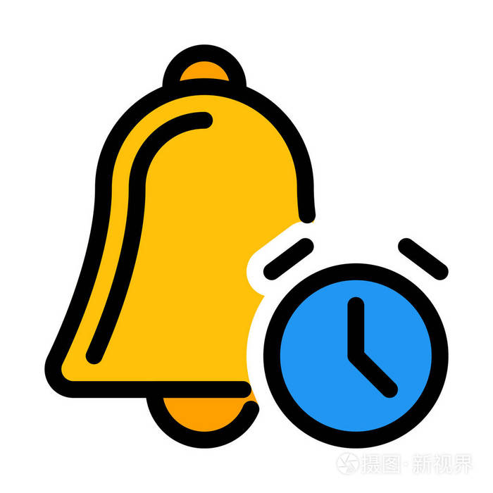 白色背景报警声通知矢量图