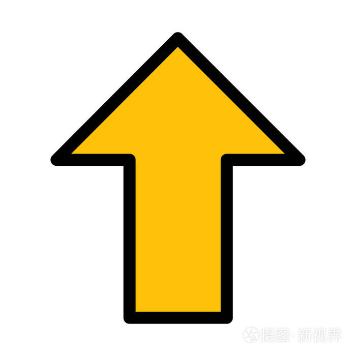 白色背景上孤立的侧面箭头